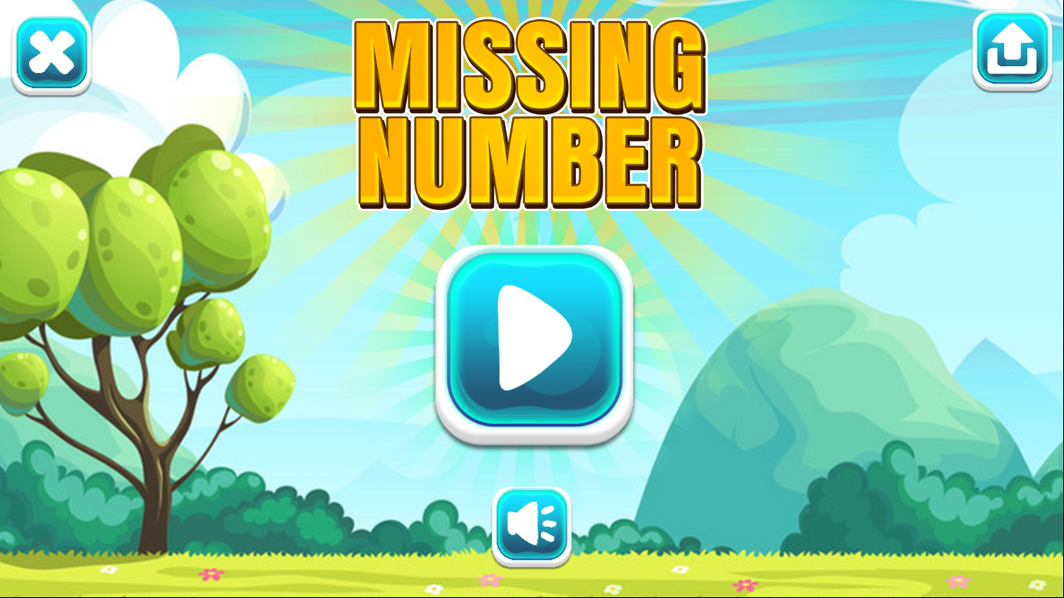 Missing Number Game Welcome Screen Screenshot.