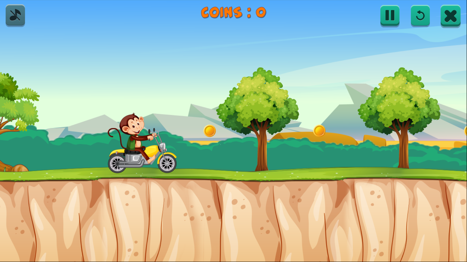 Monkey's Journey Game Start Screenshot.