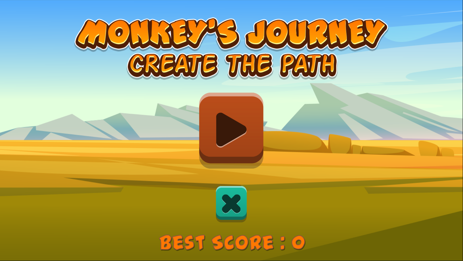 Monkey's Journey Game Welcome Screen Screenshot.