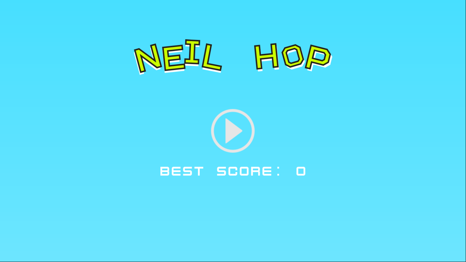 Neil Hop Game Welcome Screen Screenshot.