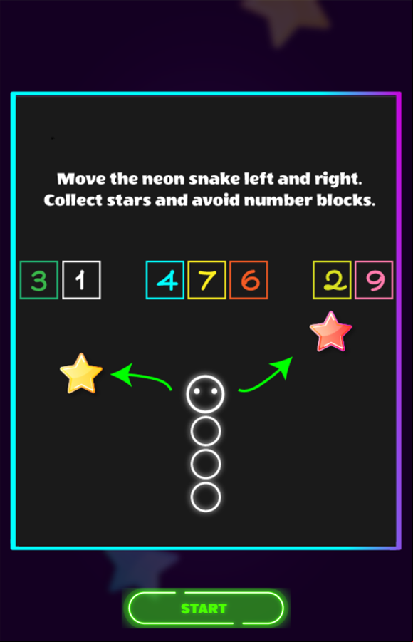 Neon Snake vs Block Game How To Play Screenshot.