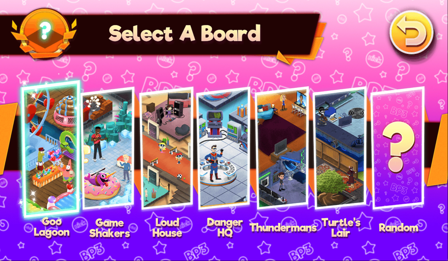 Nick Block Party 3 Game Select Board Screenshot.