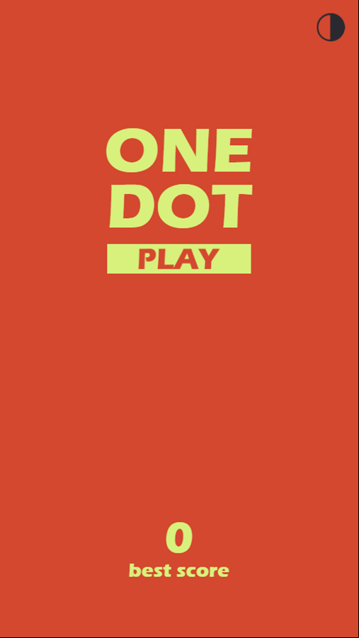 One Dot Game Welcome Screen Screenshot.