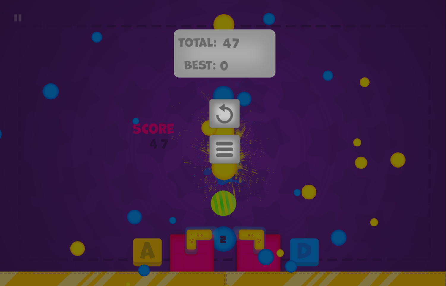 Paint Gun Game Over Screenshot.