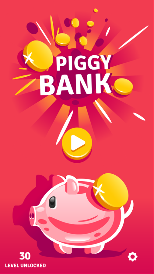 Piggy Bank Game Welcome Screen Screenshot.