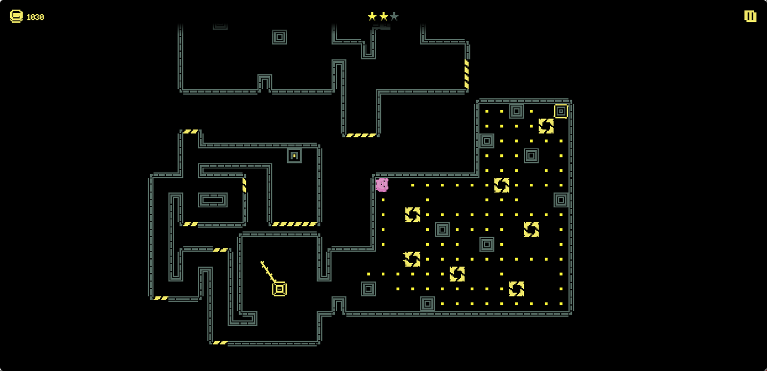 Piggy Dash Game Level With Many Bladed Squares Screenshot.