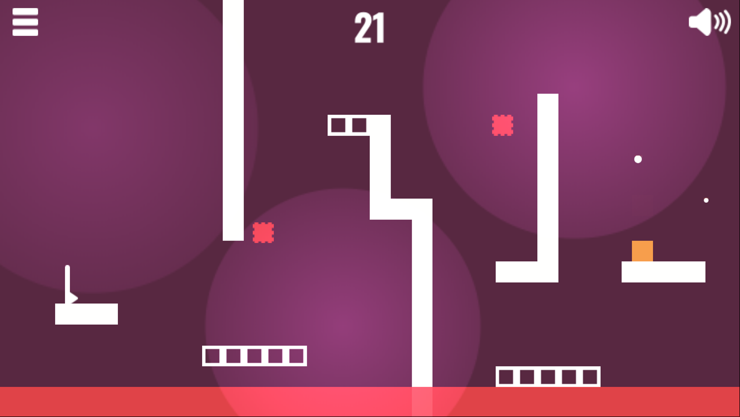 Pixel Challenge Game Level With Moving Lava Blocks Screenshot.