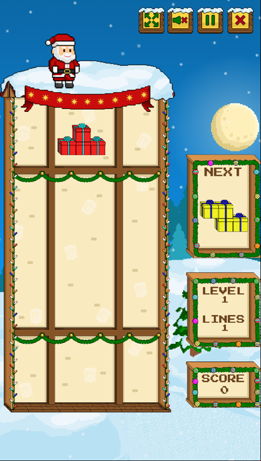 Pixel Christmas Game Start Screenshot.