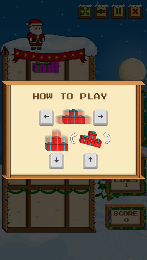 Pixel Christmas Game How To Play Screenshot.