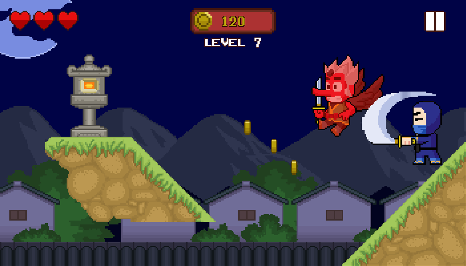 Pixel Ninja Adventure Game Next Level Screenshot.