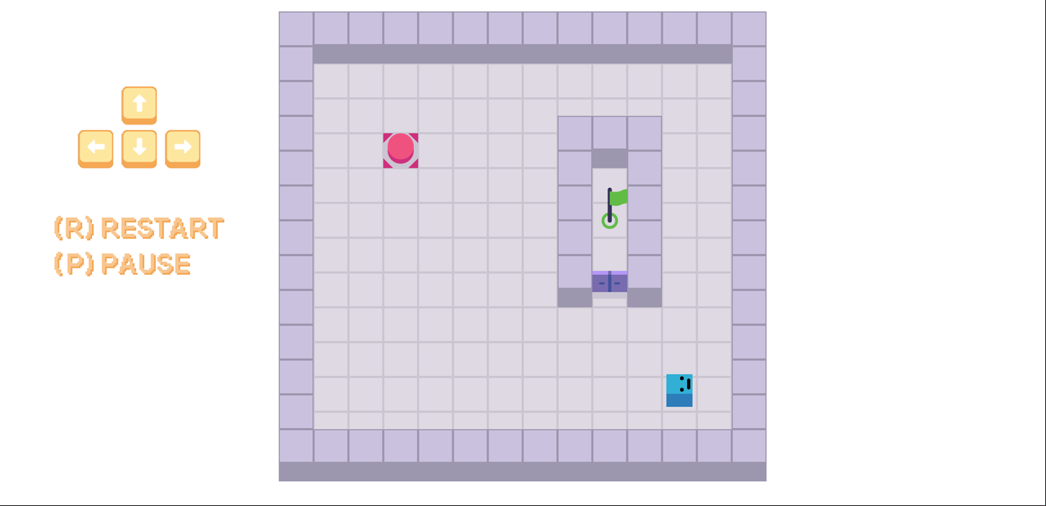 Pixie's Puzzle Box Game Level With a Gate Screenshot.