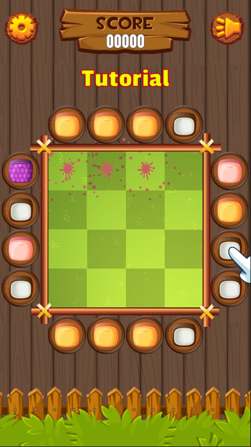 Pushdom Fruit Game Tutorial Screenshot.