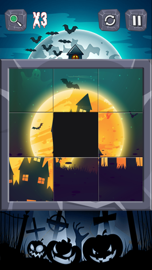 Puzzle Slide Terror Game Puzzle Play Screenshot.