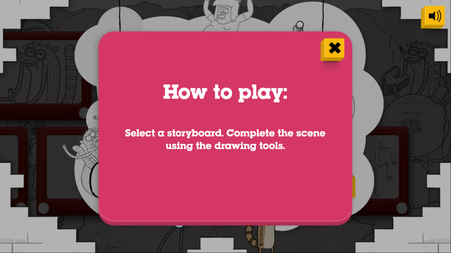 Regular Show Storyboard Game How To Play Screenshot.