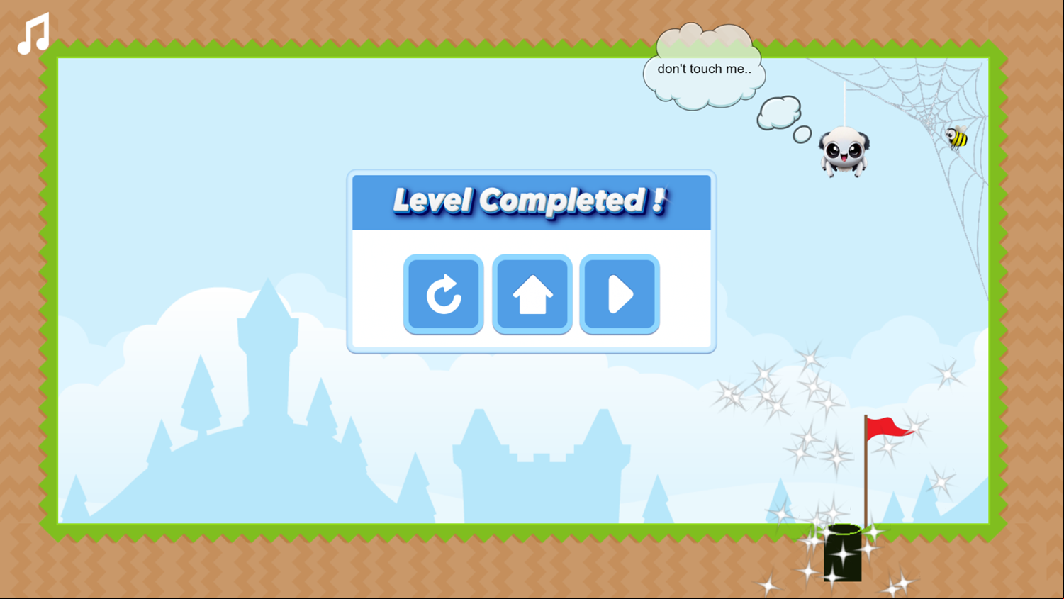 Roll and Escape Game Level Complete Screenshot.