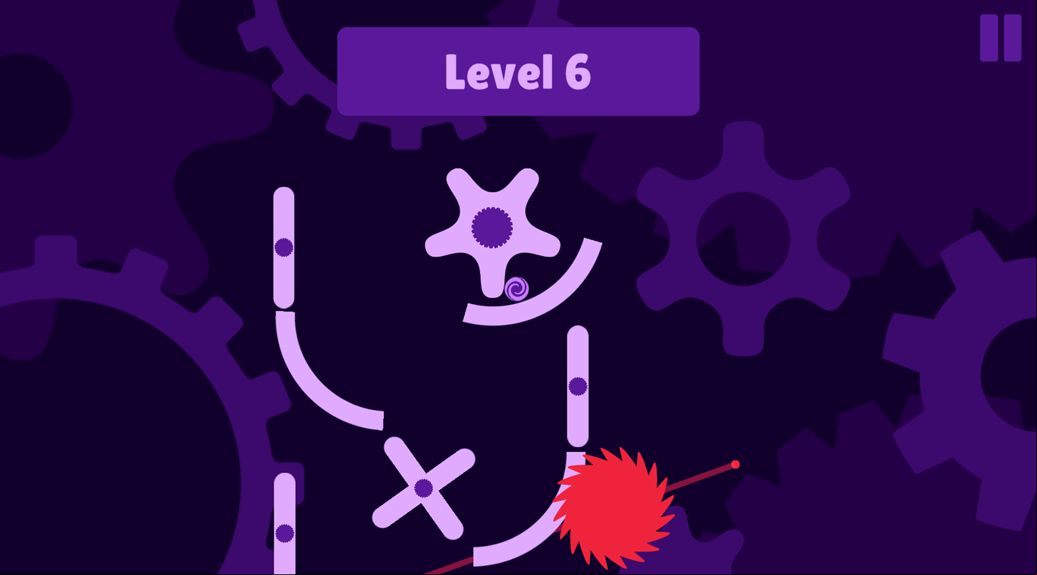 Rolling in Gears Game Level Play Screenshot.