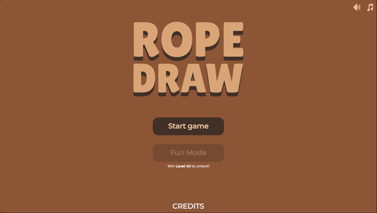 Rope Draw Game Welcome Screen Screenshot.