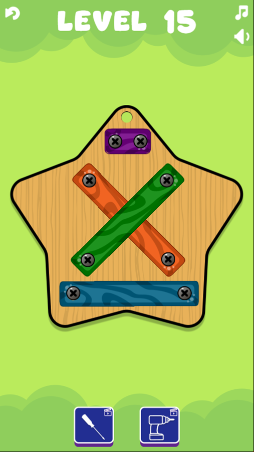 Screw Puzzle Game Final Level Screenshot.