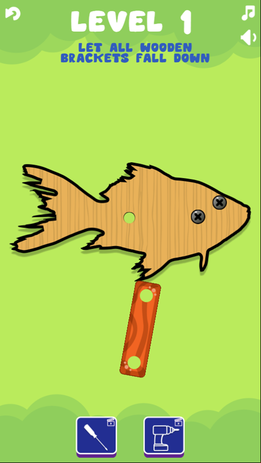Screw Puzzle Game Level Play Screenshot.