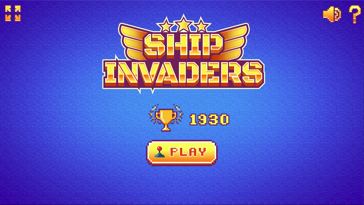 Ship Invaders Game Welcome Screen Screenshot.