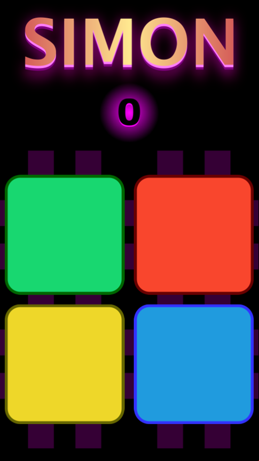Simon Game Start Screenshot.
