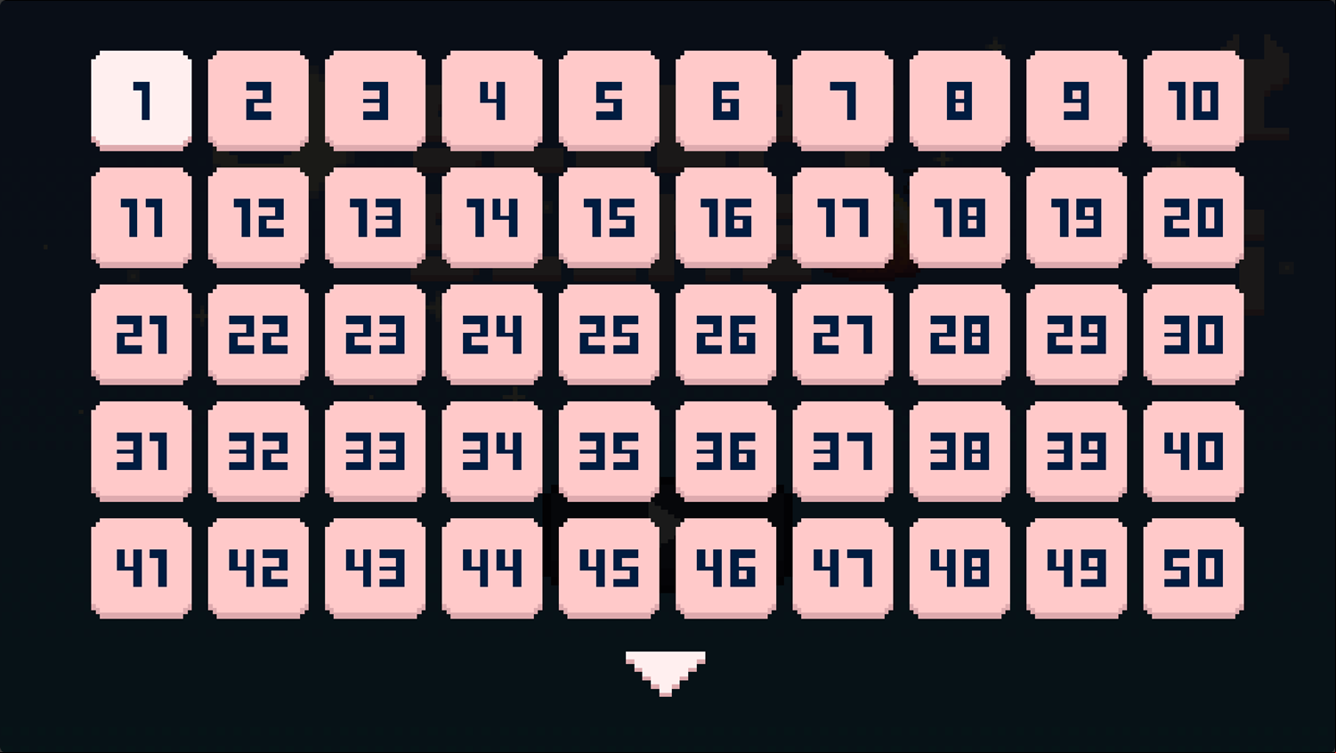 Sleepy Slime Game Level Select Screenshot.