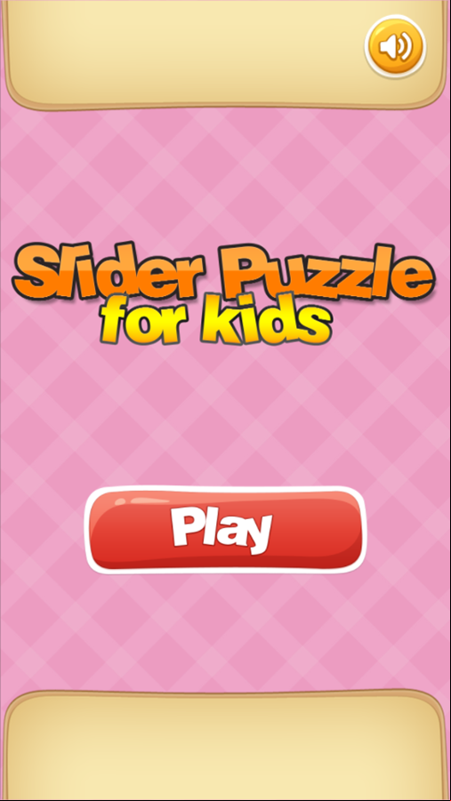Slider Puzzle for Kids Game Welcome Screen Screenshot.