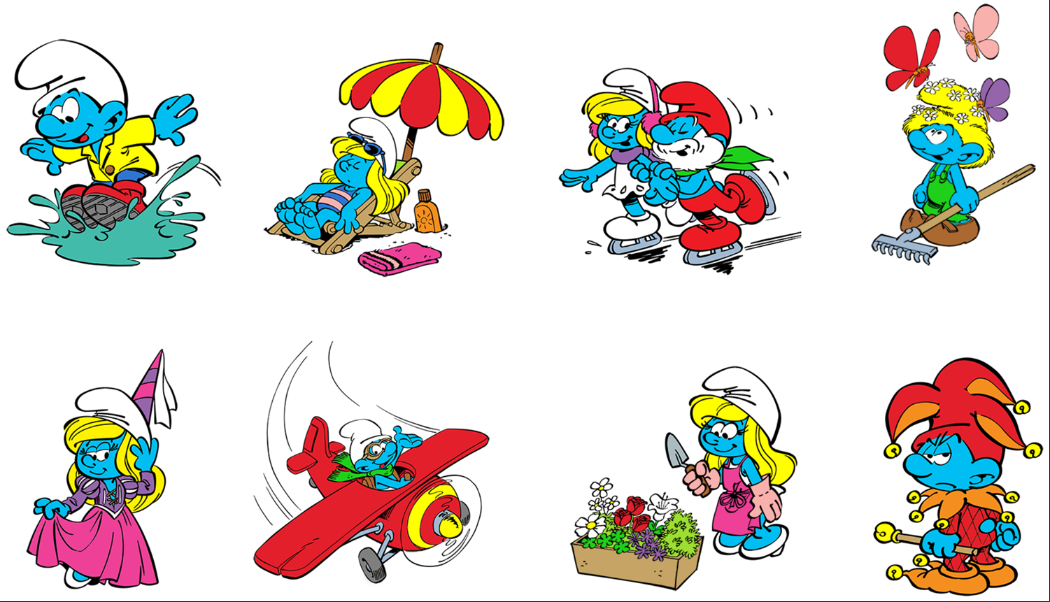 Smurfy Coloring Scene Selection Screenshot.