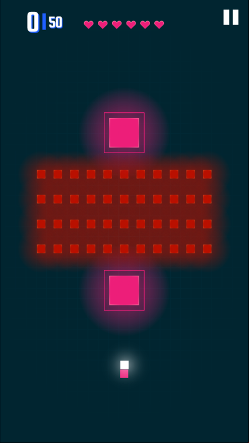 Snake 3000 Game Level With Two Large Pink Cubes Screenshot.