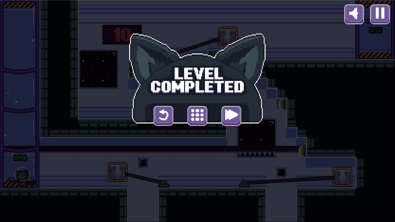 Space Kitten Game Complete Screen Screenshot.
