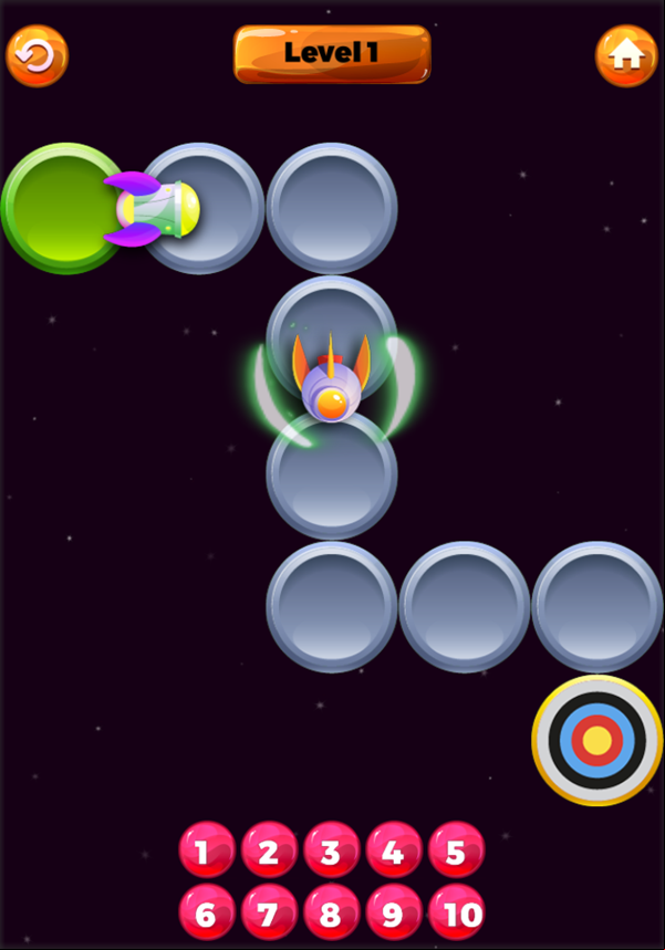 Space Race Game Level Play Screenshot.
