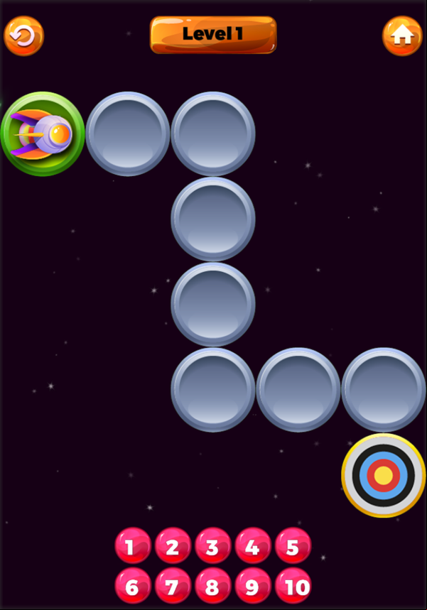 Space Race Game Level Start Screenshot.