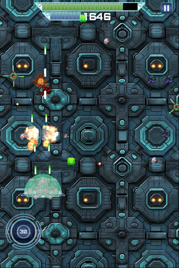 Spaceship Destruction Game Level Play Screenshot.