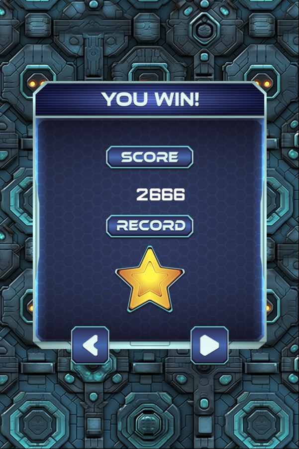 Spaceship Destruction Game Level Win Screenshot.