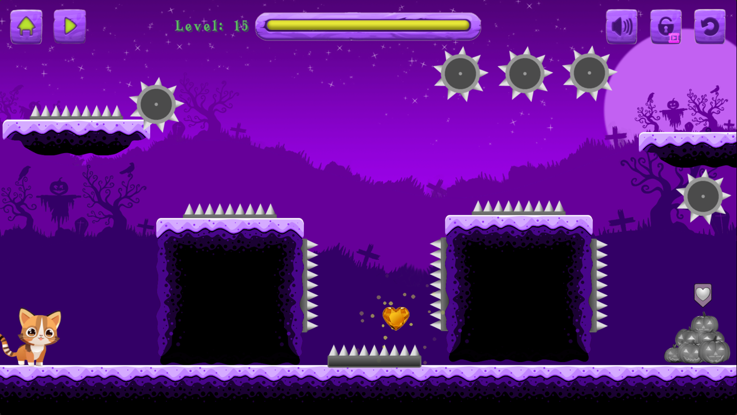 Spirit Halloween Kitty Cat Edition Game Level Progress Screenshot.