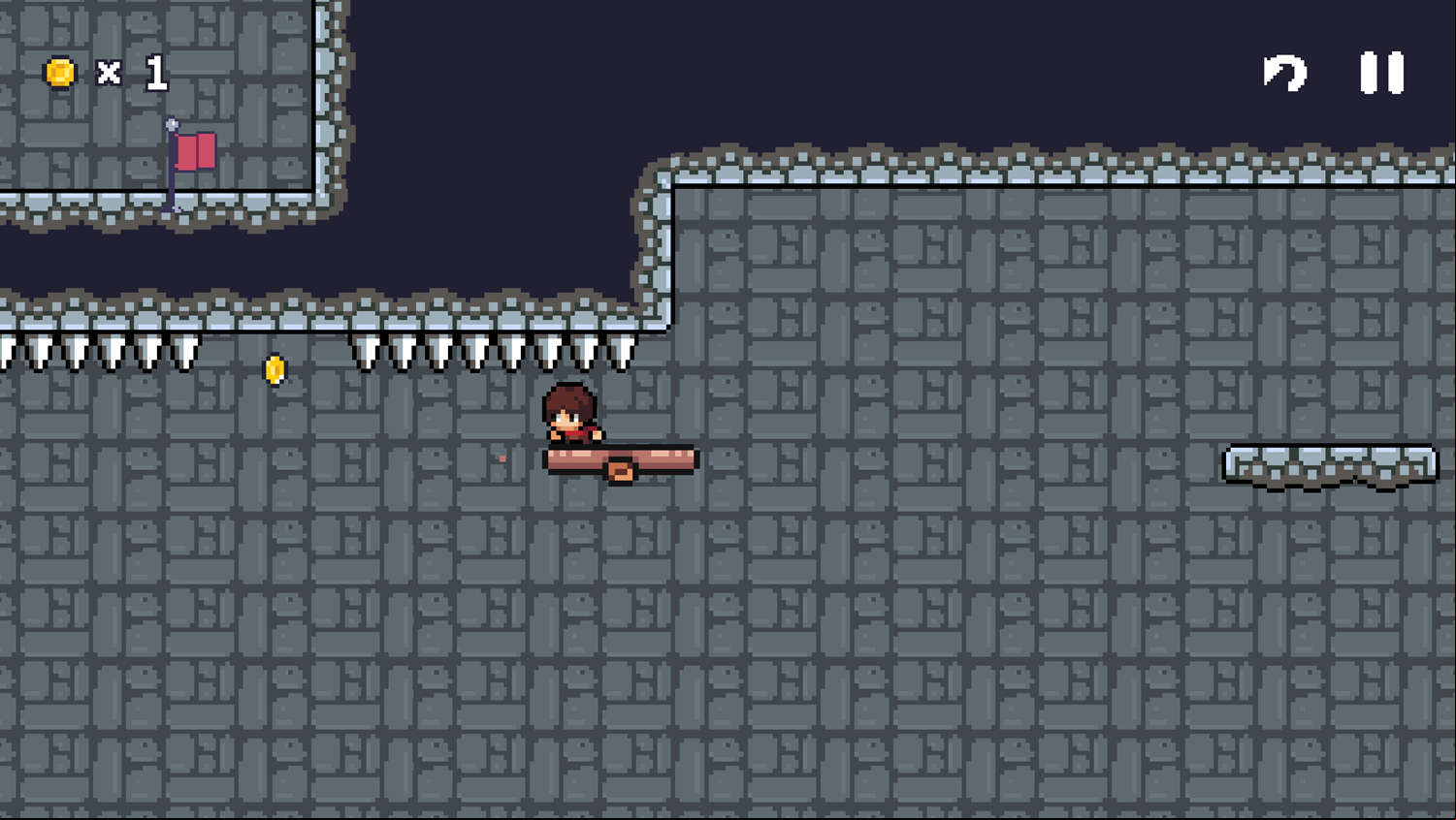 Steve Adventure Game Ducking Under Spikes Screenshot.