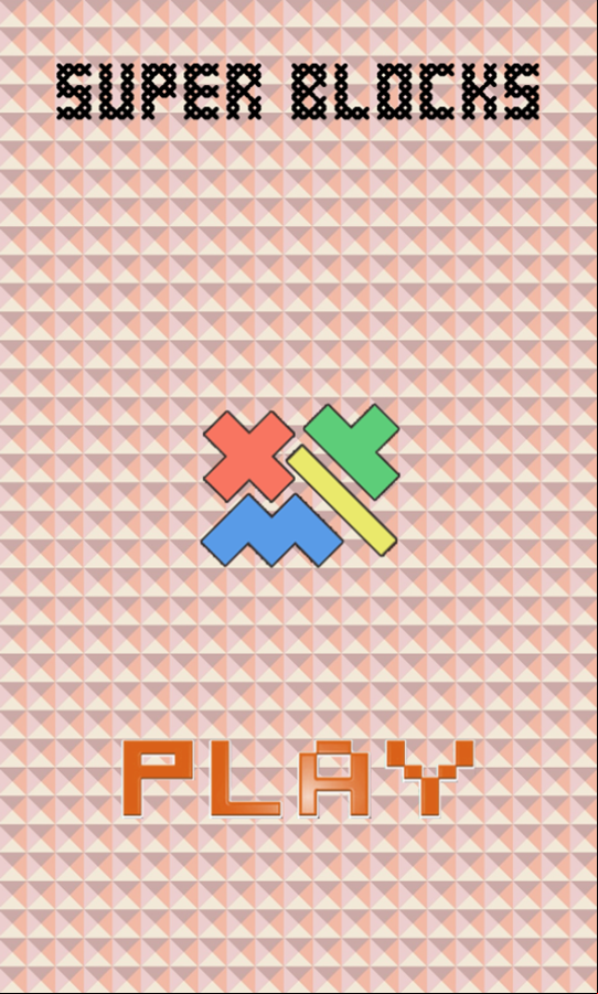 Super Blocks Puzzle Game Welcome Screen Screenshot.