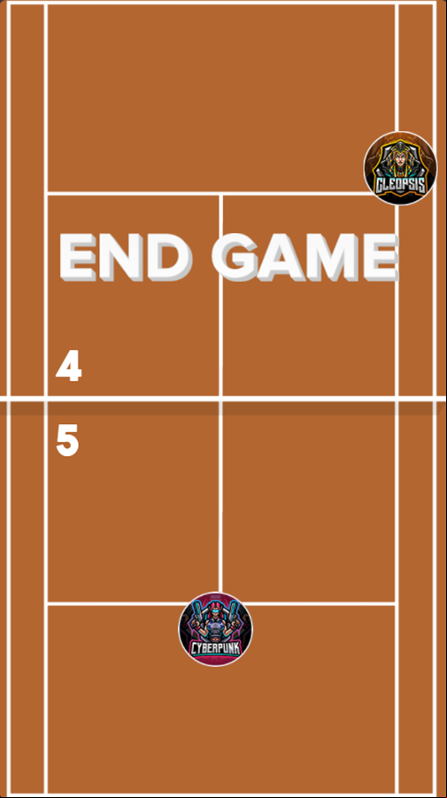 Tennis Heroes Game End Game Screenshot.