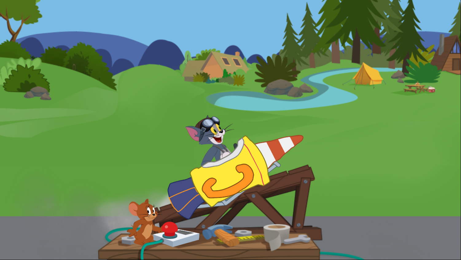Tom & Jerry Blast Off Game Start Engine Screenshot.