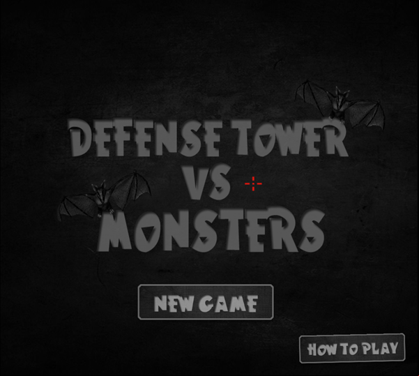 Tower Defense vs Monsters Game Welcome Screen Screenshot.