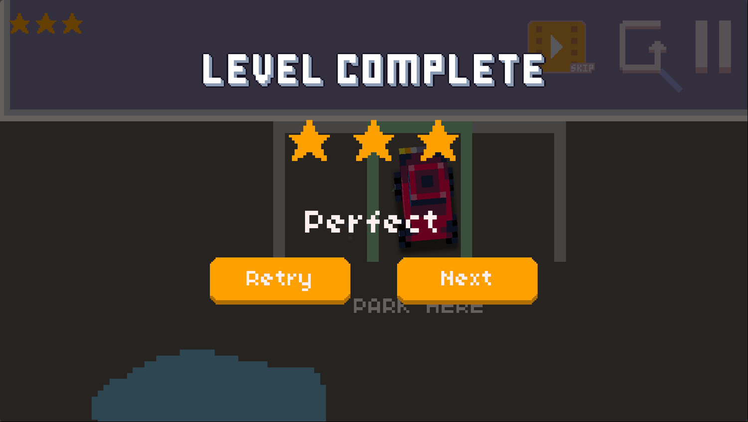 Toy Car Parking Game Level Complete Screenshot.