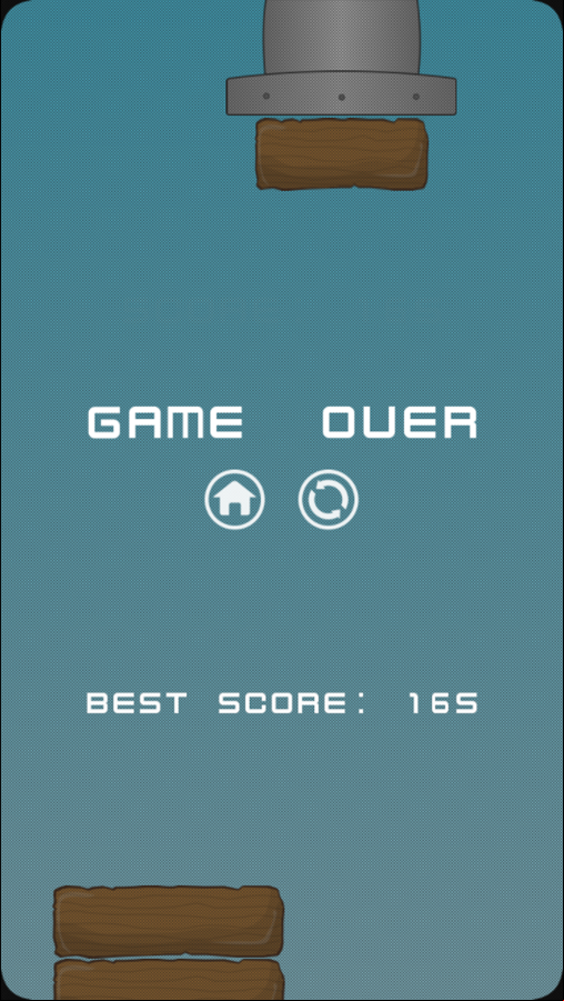 Treze Stacks Game Over Screenshot.