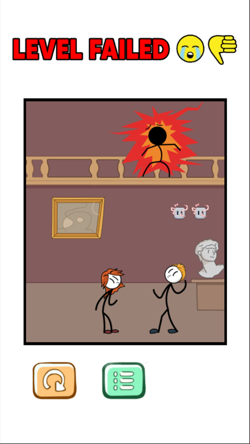 Troll Thief Game Level Failed Screen Screenshot.