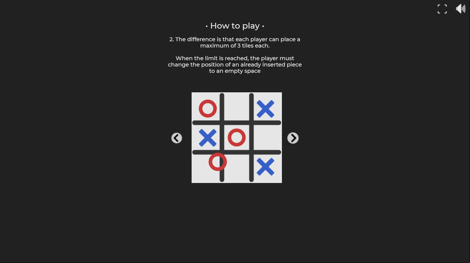 TTT Swap Game Instructions Screenshot.