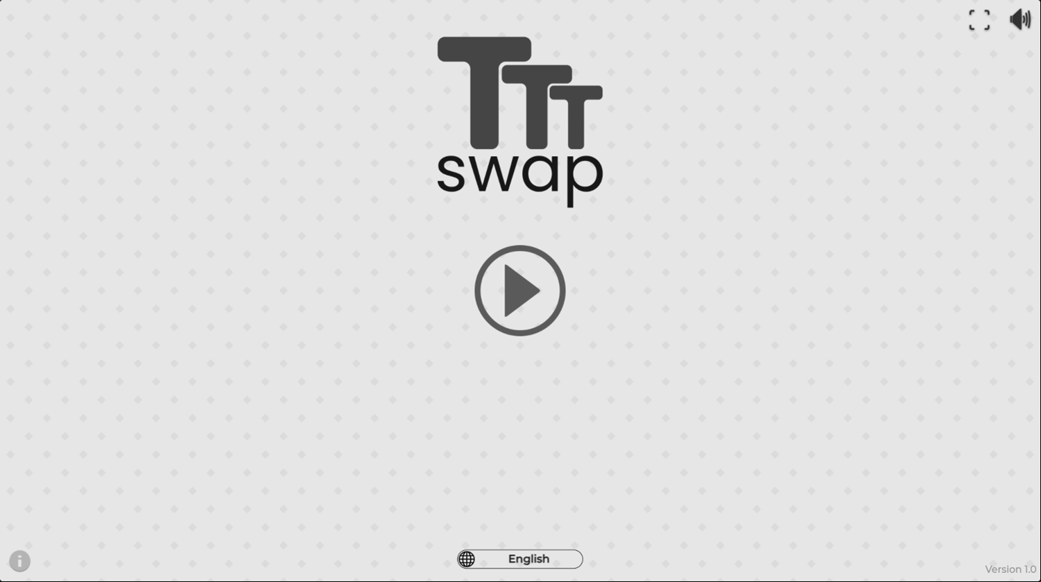 TTT Swap Game Welcome Screen Screenshot.