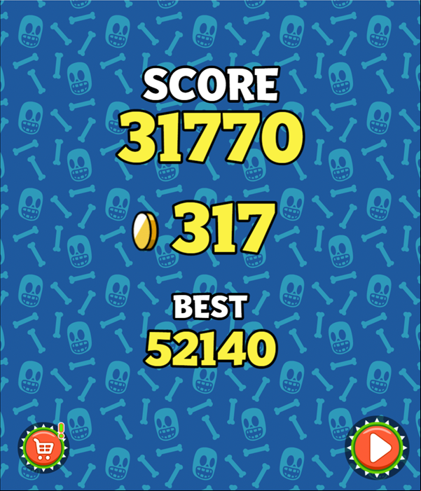 Victor and Valentino Monster Kicks Game Over Screen Screenshot.