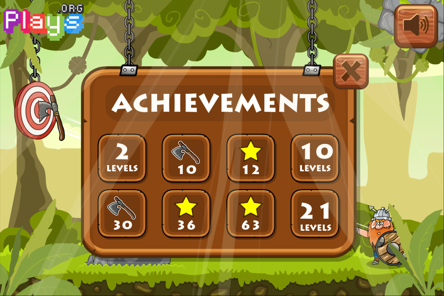 Viking Workout Game Achievements Screen Screenshot.