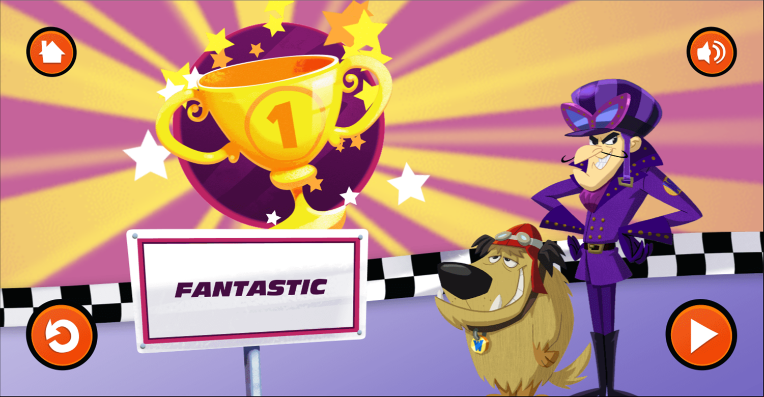 Wacky Races Highway Heroes Game Won Screenshot.