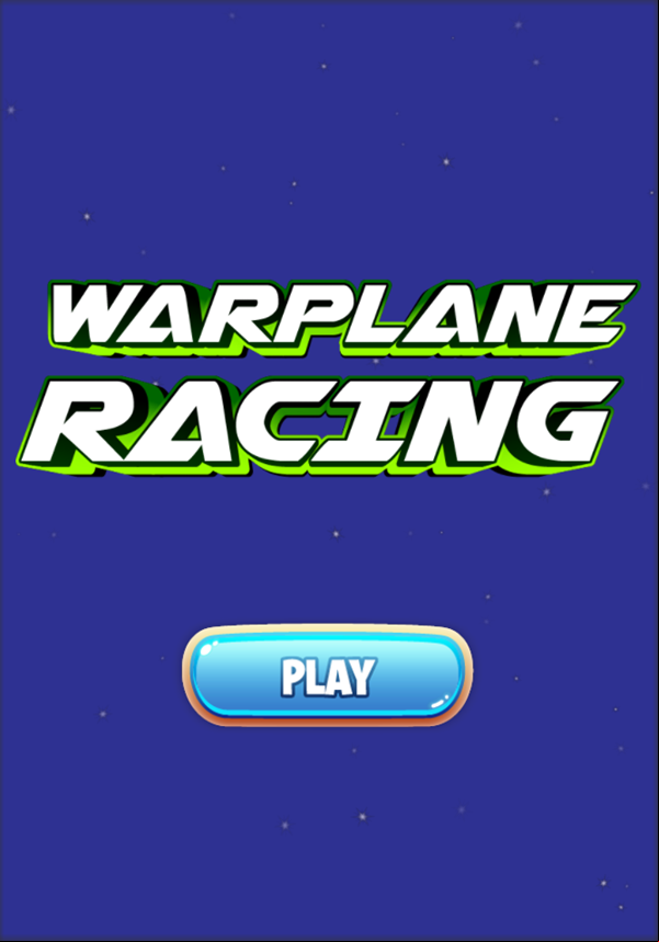 Warplane Racing Game Welcome Screen Screenshot.