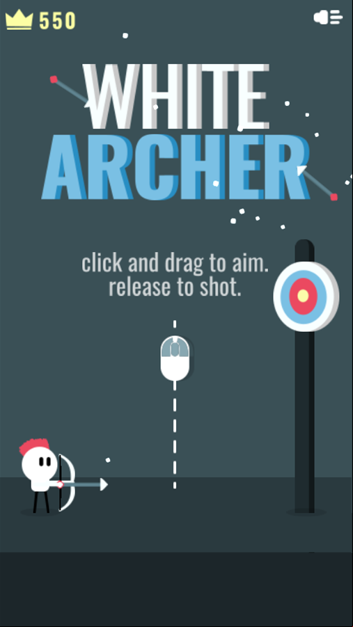 White Archer Game Welcome Screen Screenshot.